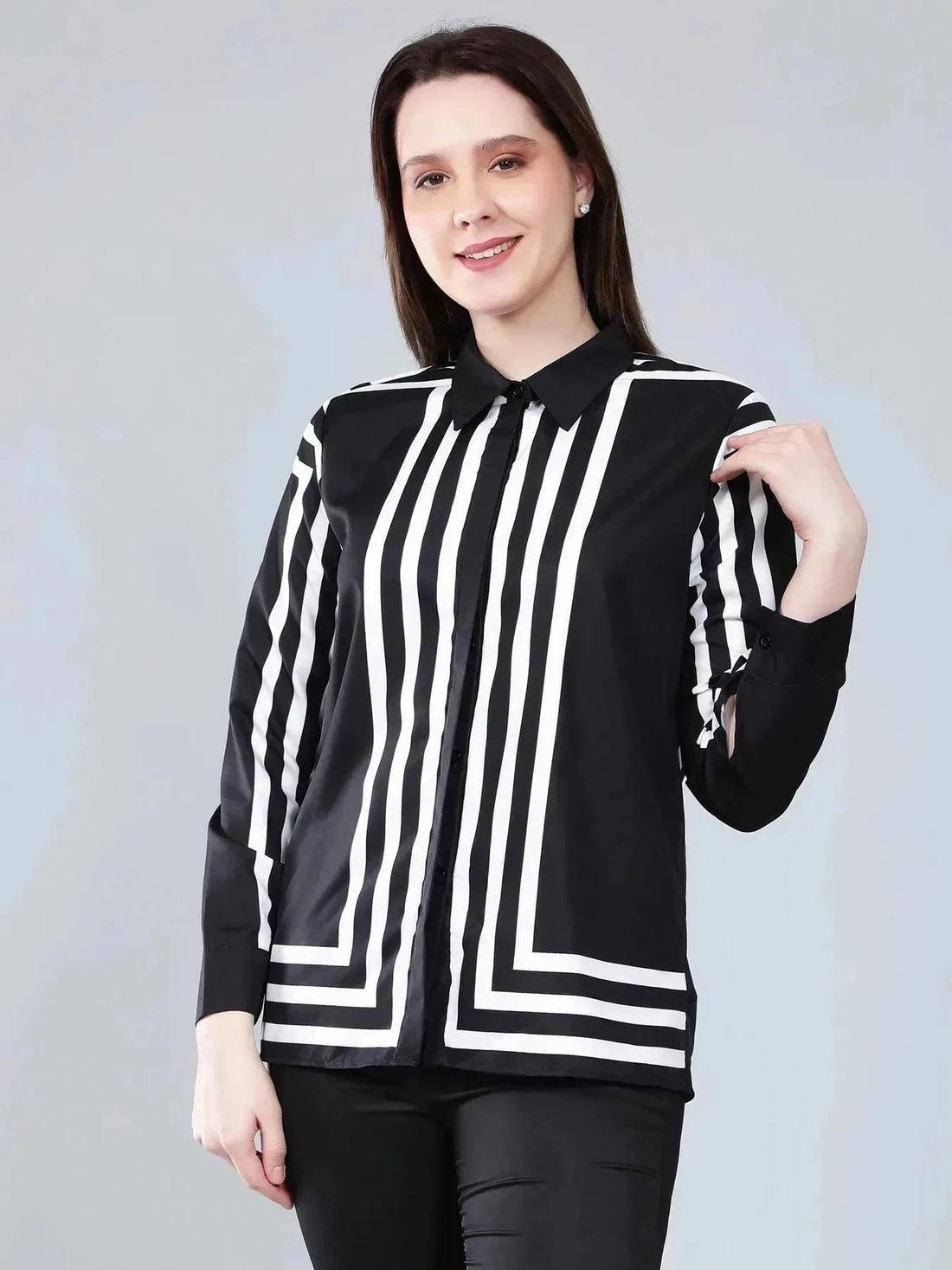 Geometric Striped Shirt