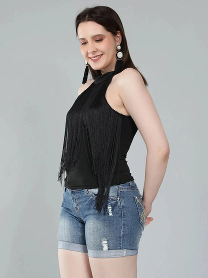 Fringe Halter Top