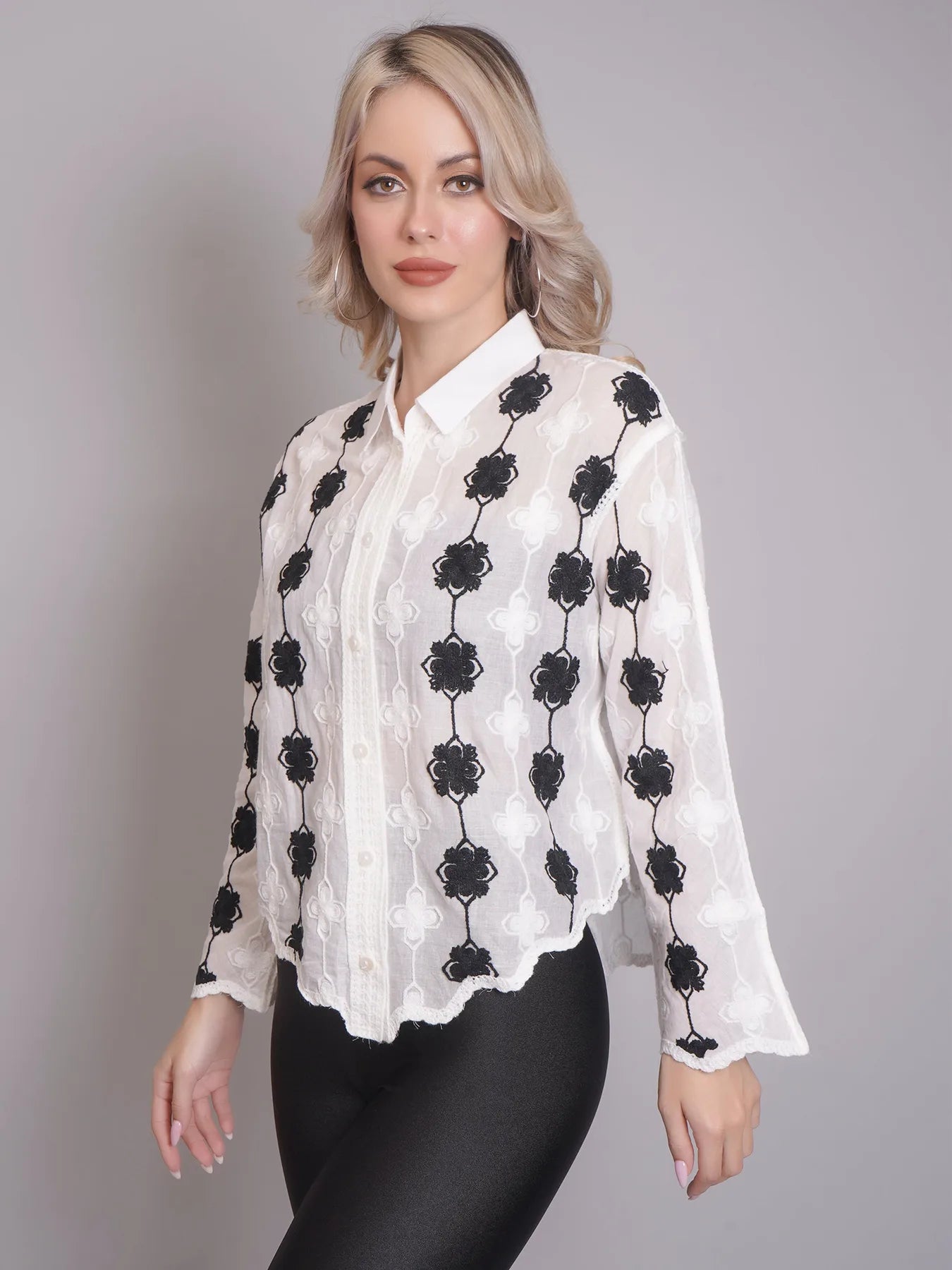 Chain Stitch Embroidered Shirt