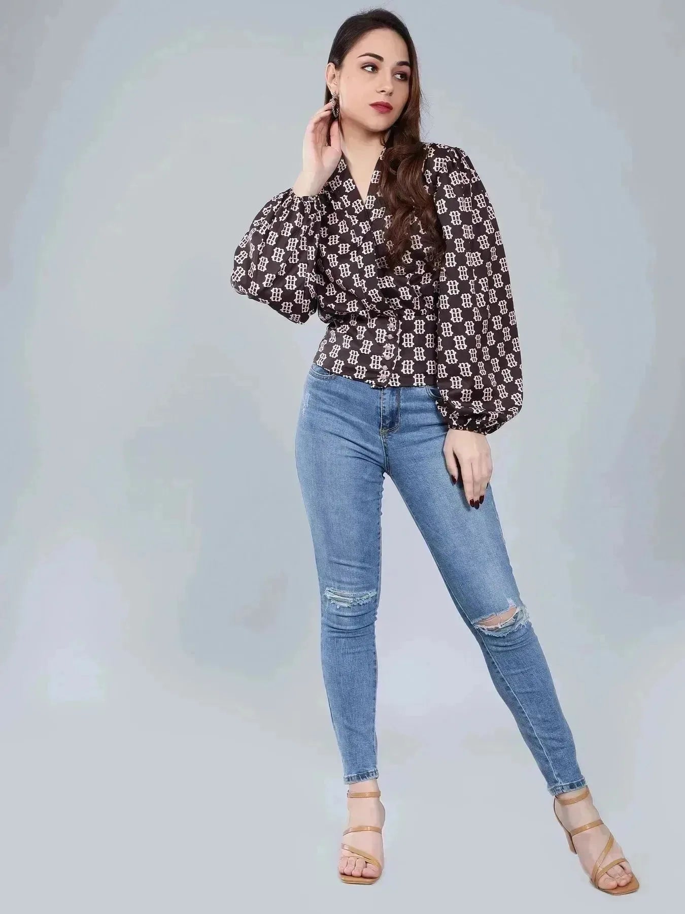 Vintage Printed Blouse