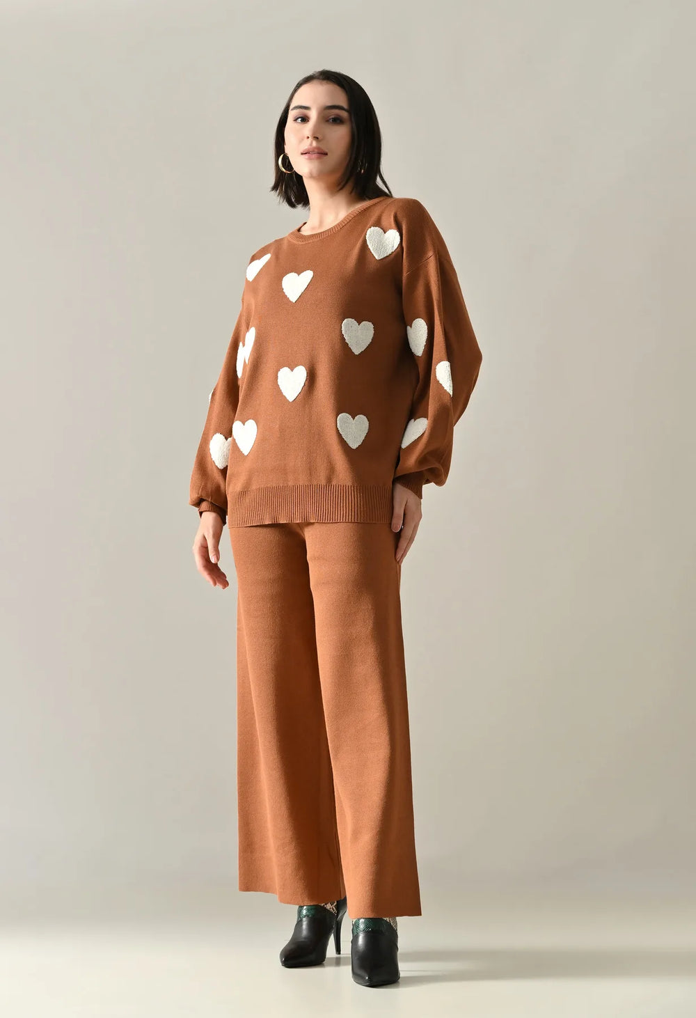 Heart Knitted Two Piece Set