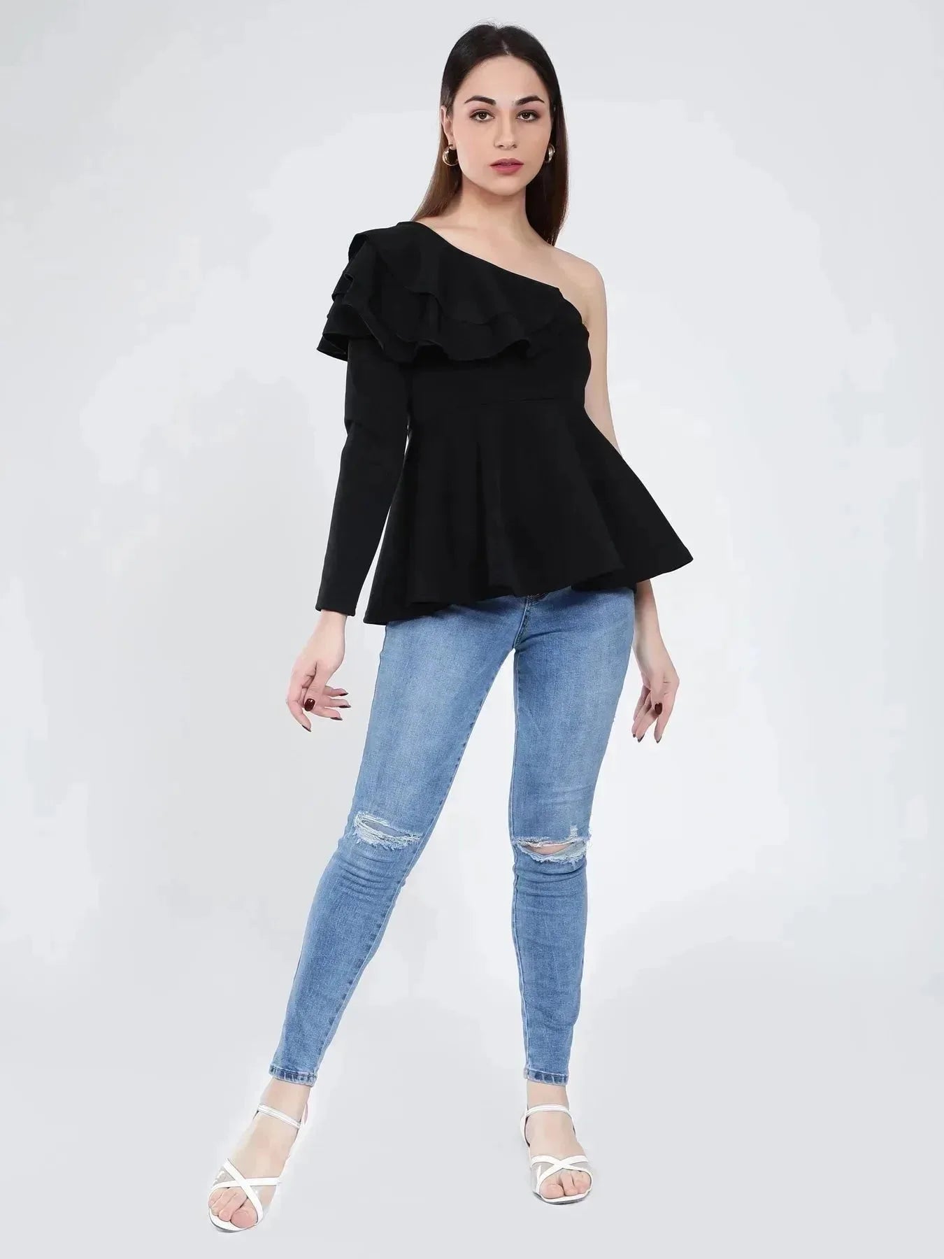 Off-Shoulder Peplum Blouse
