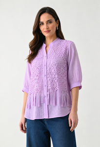Washed Effect Lace Shirt