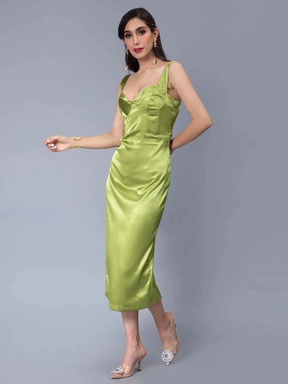 Bra Cups Satin Dress