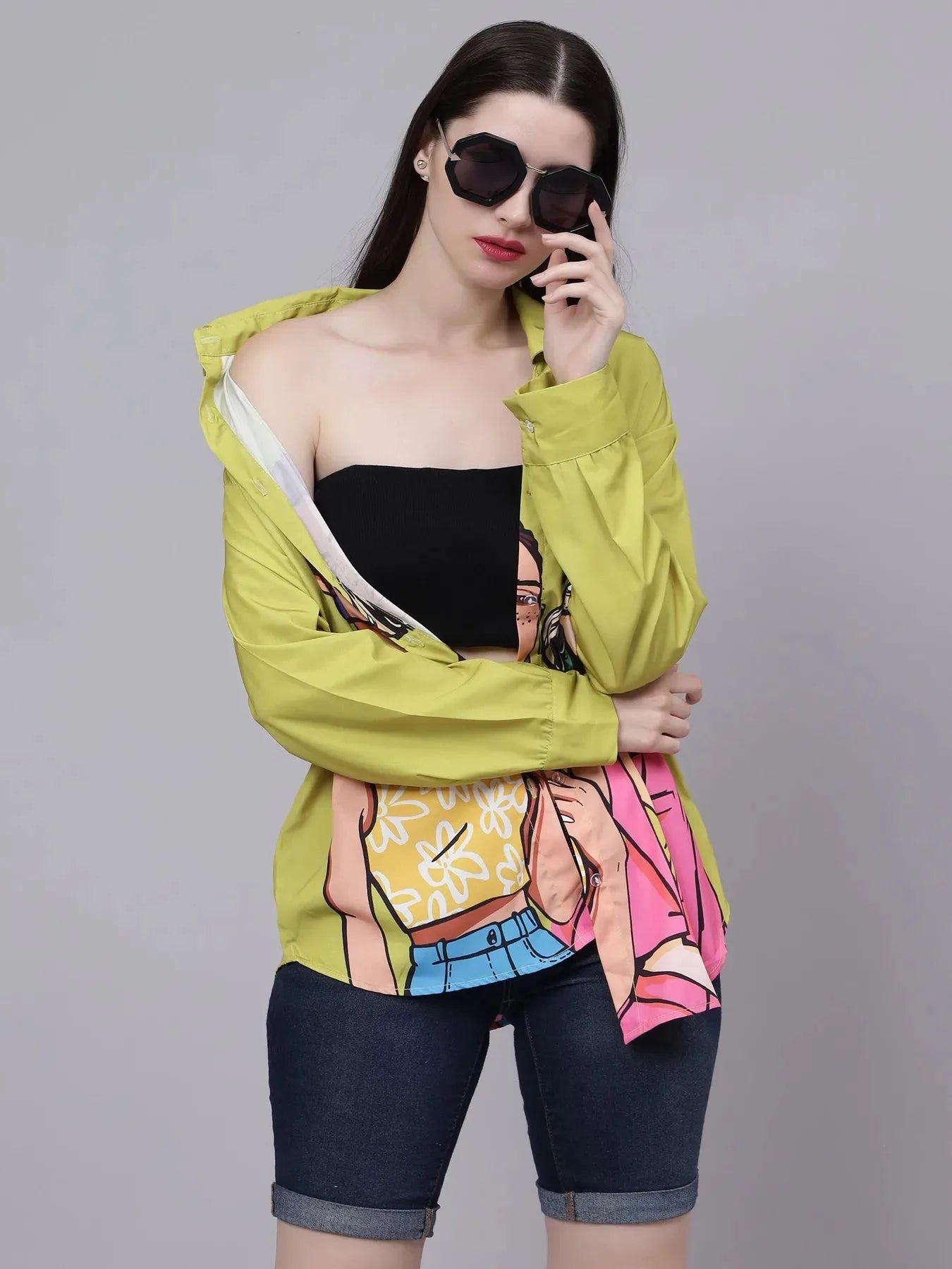 Fashionable Girls Oversized Shirt