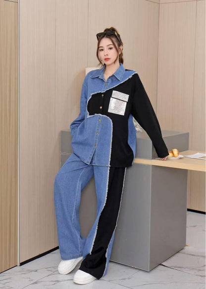 Rhineblock Denim Two-Piece Set