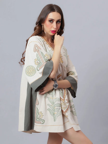 Embroidered Short Cover-Up