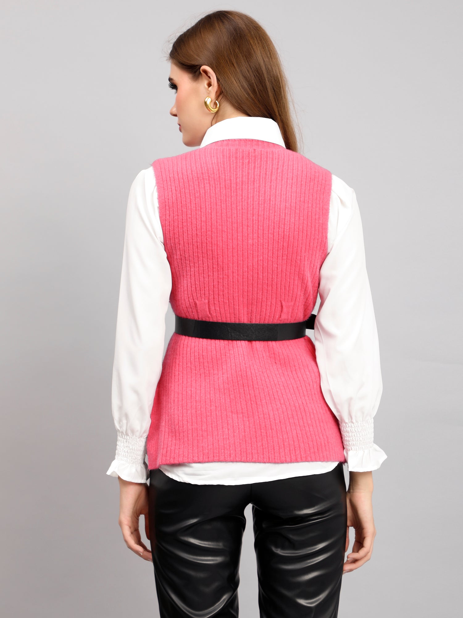 Knitted Winter Vest and Shirt Set