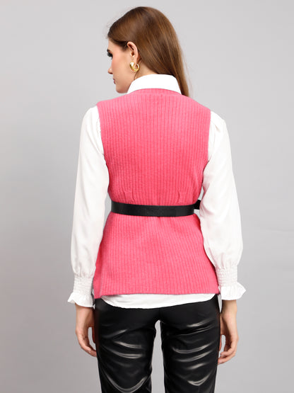 Knitted Winter Vest and Shirt Set