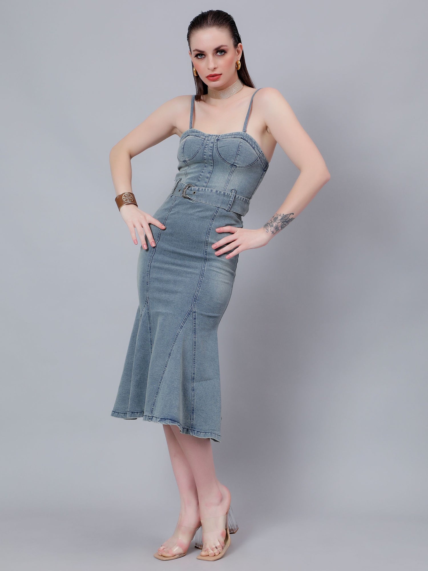 Blue Mermaid Denim Dress