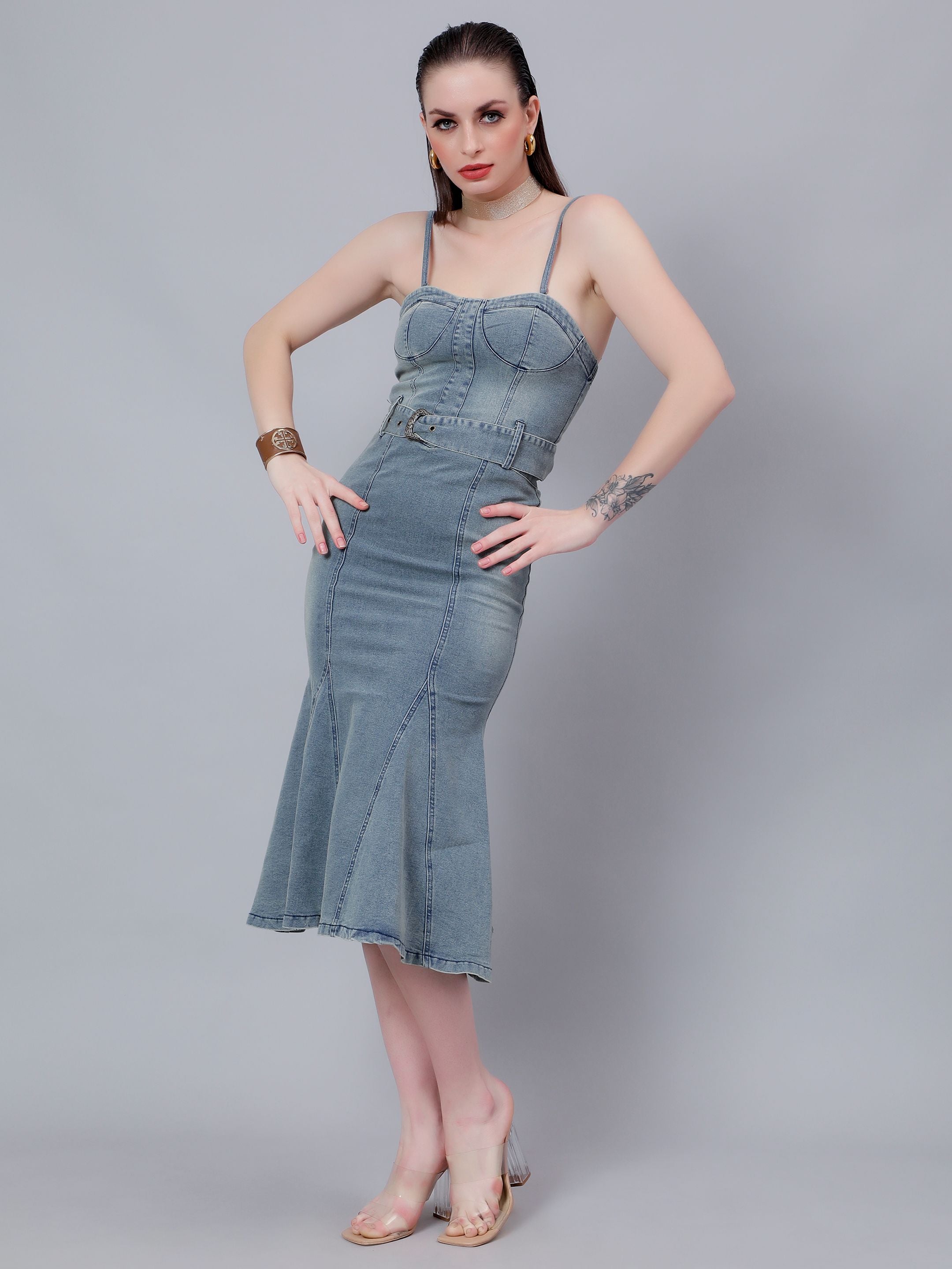 Blue Mermaid Denim Dress