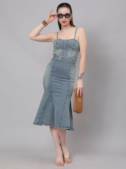 Blue Mermaid Denim Dress