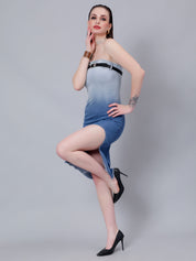 Gradient Tube Denim Dress