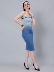 Gradient Tube Denim Dress