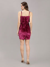 Rhinestones Studded Velvet Strappy Dress