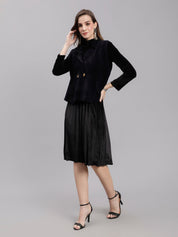 Sleeveless Jacket and Dress Set