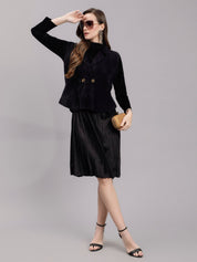 Sleeveless Jacket and Dress Set