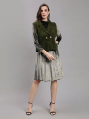 Sleeveless Jacket and Dress Set