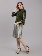 Sleeveless Jacket and Dress Set