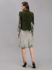 Sleeveless Jacket and Dress Set