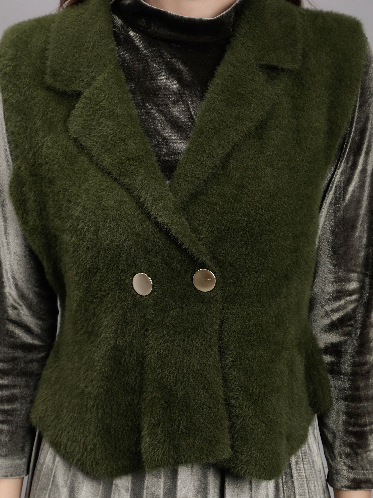 Sleeveless Jacket and Dress Set