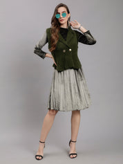 Sleeveless Jacket and Dress Set