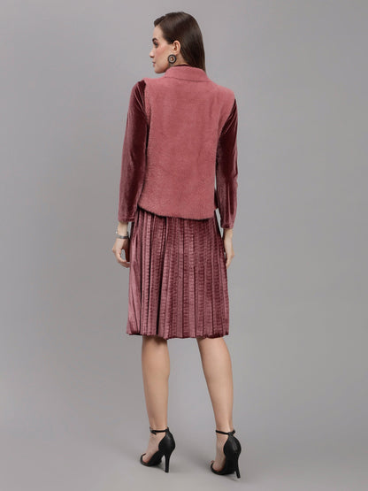 Sleeveless Jacket and Dress Set