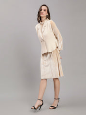 Sleeveless Jacket and Dress Set