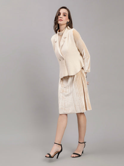 Sleeveless Jacket and Dress Set