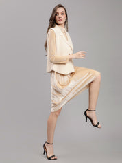 Sleeveless Jacket and Dress Set