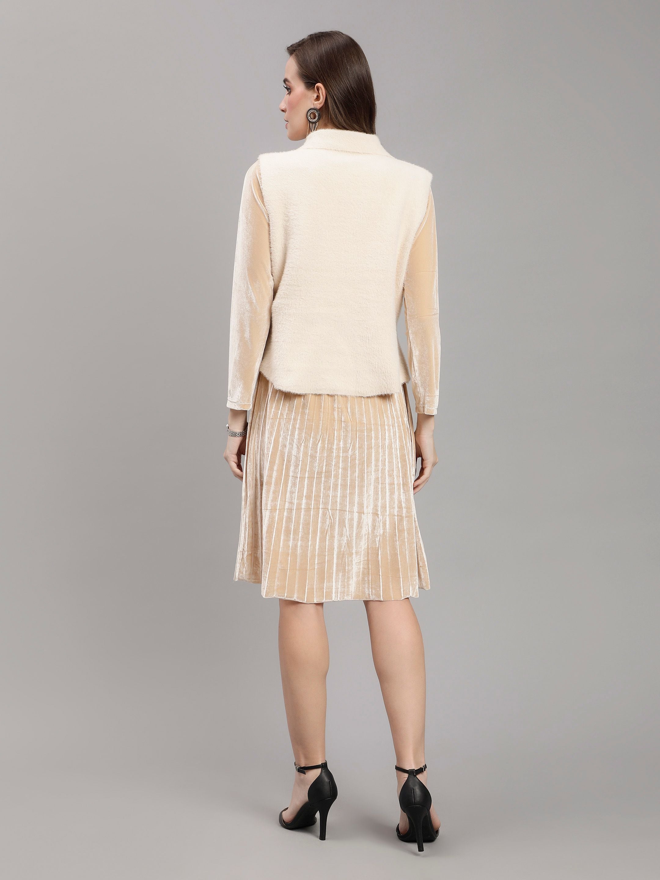 Sleeveless Jacket and Dress Set
