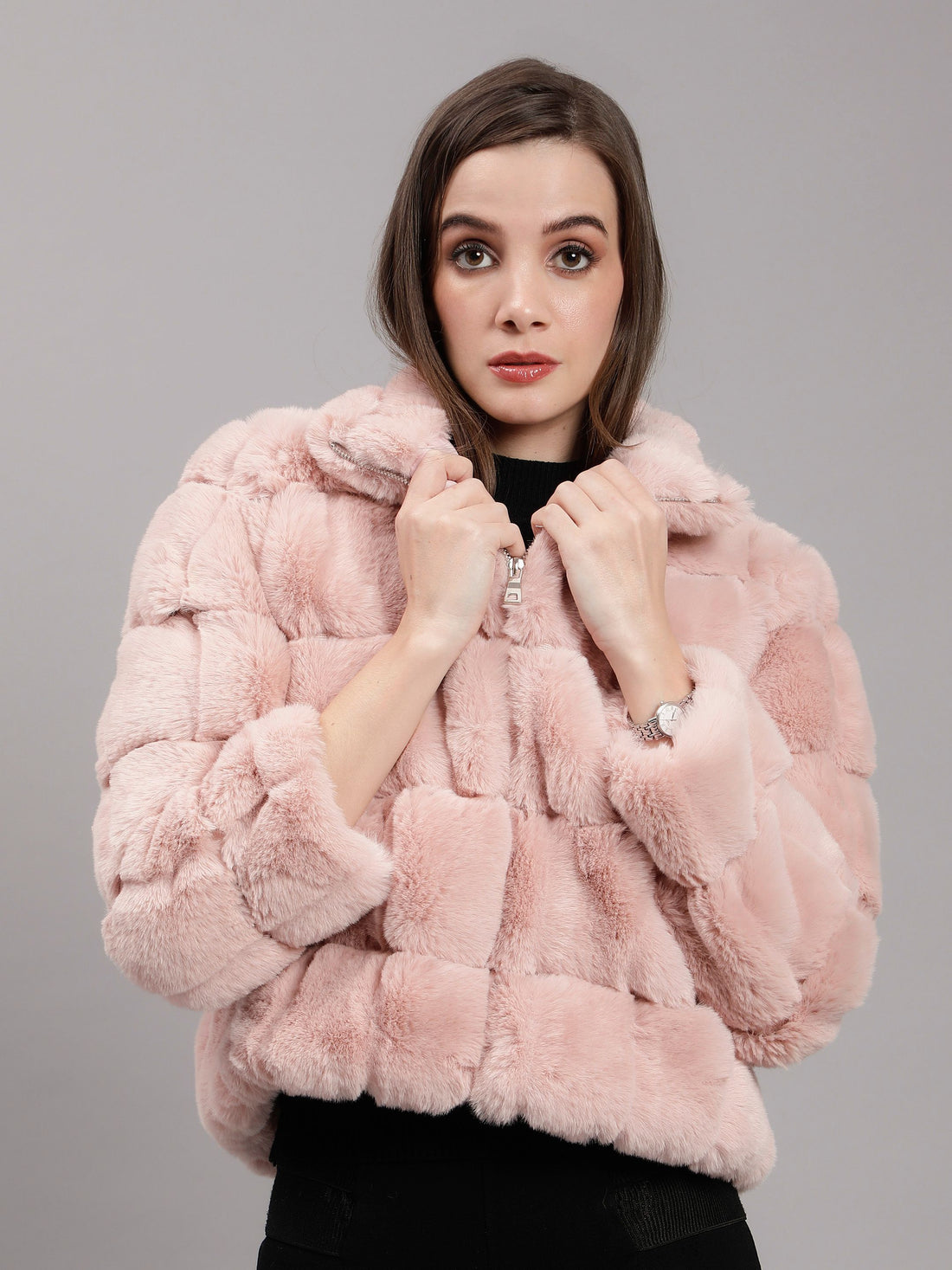 Faux Rabbit Fur Coat