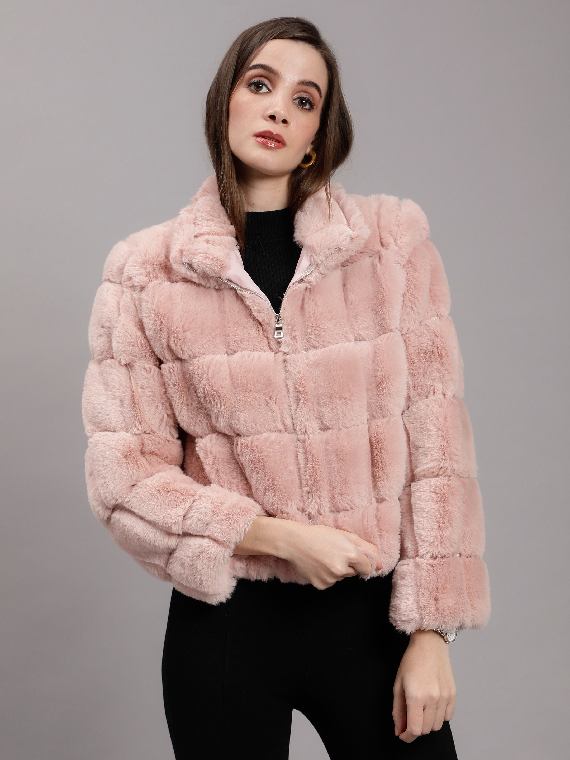 Faux Rabbit Fur Coat