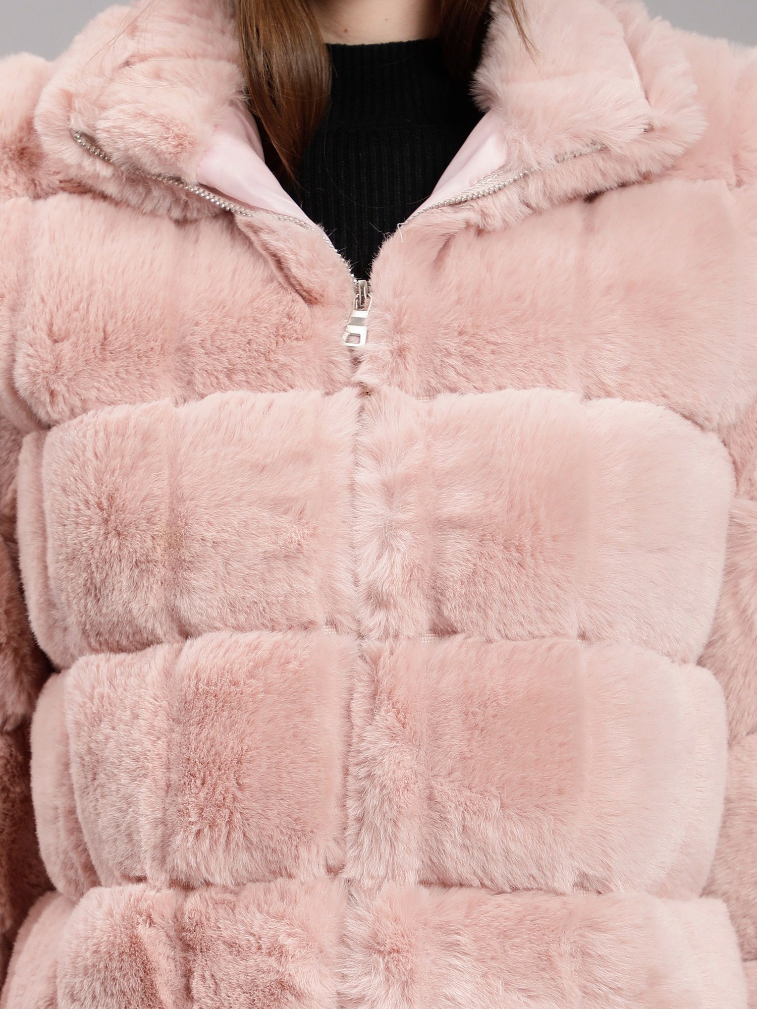 Faux Rabbit Fur Coat