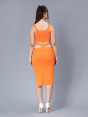 Hollow Cut Out Fitted Knit Dress