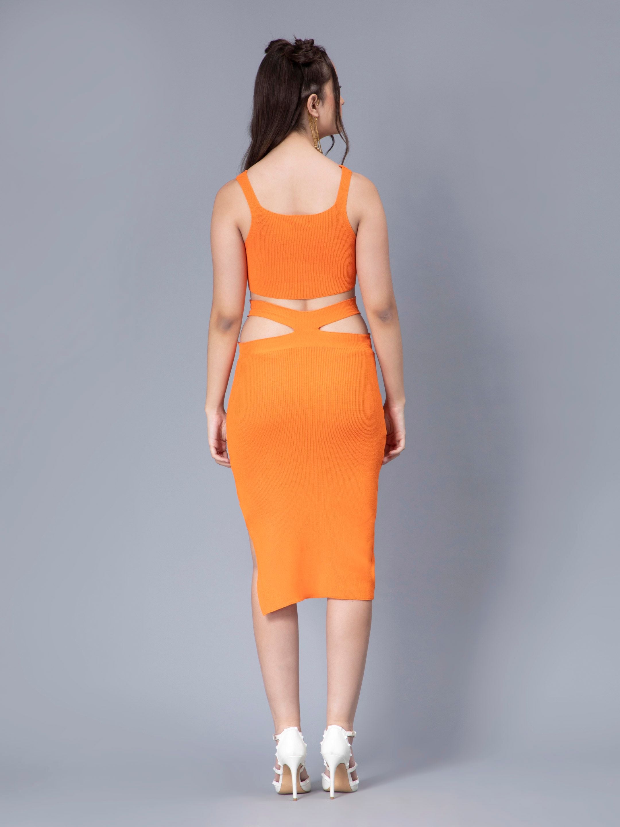 Hollow Cut Out Fitted Knit Dress
