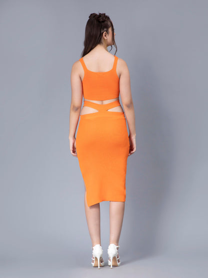 Hollow Cut Out Fitted Knit Dress