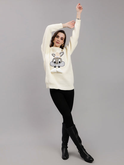 Bunny Patch Knitted Long Pullover