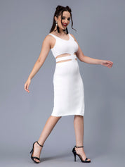 Hollow Cut Out Fitted Knit Dress