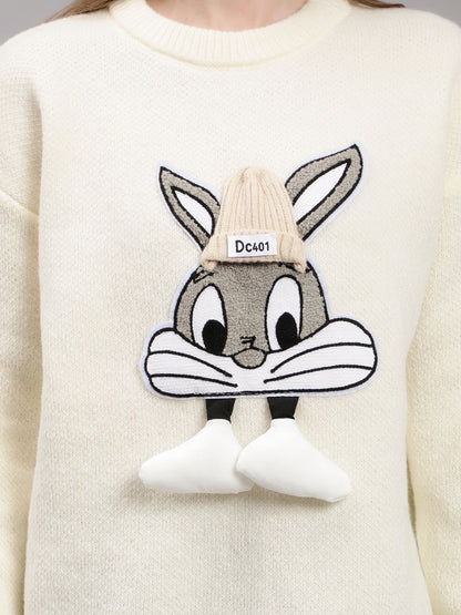Bunny Patch Knitted Long Pullover