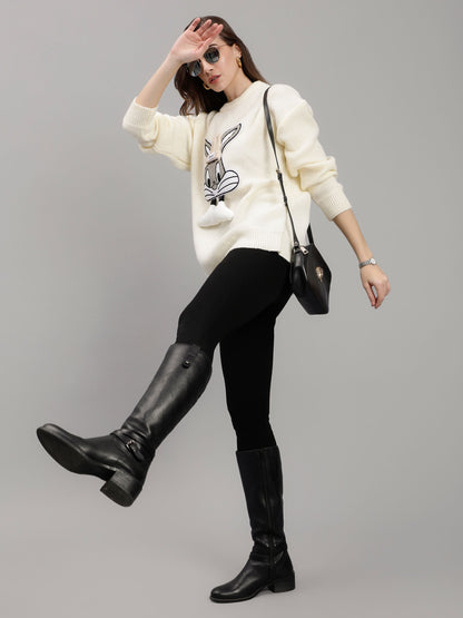 Bunny Patch Knitted Long Pullover
