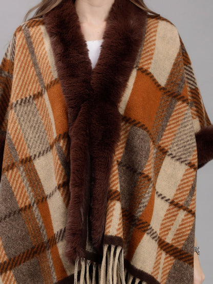 Poncho Plaid Woolen Cape