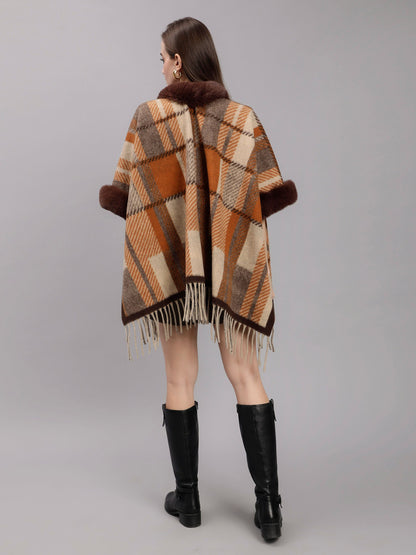 Poncho Plaid Woolen Cape