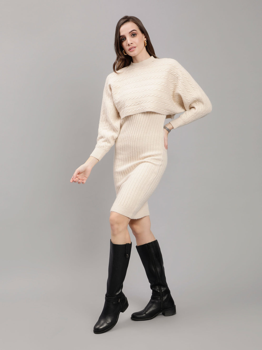 Knitted Two Piece Dress Set