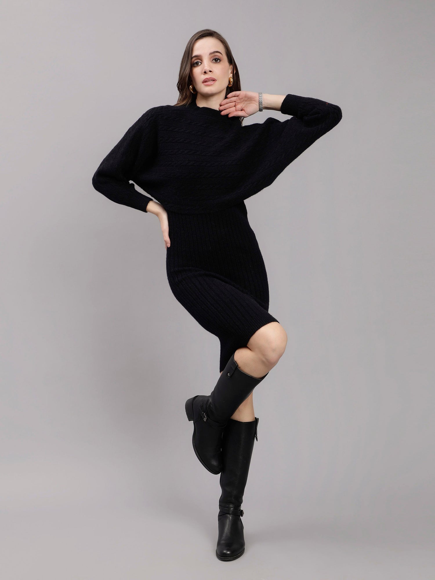 Knitted Two Piece Dress Set