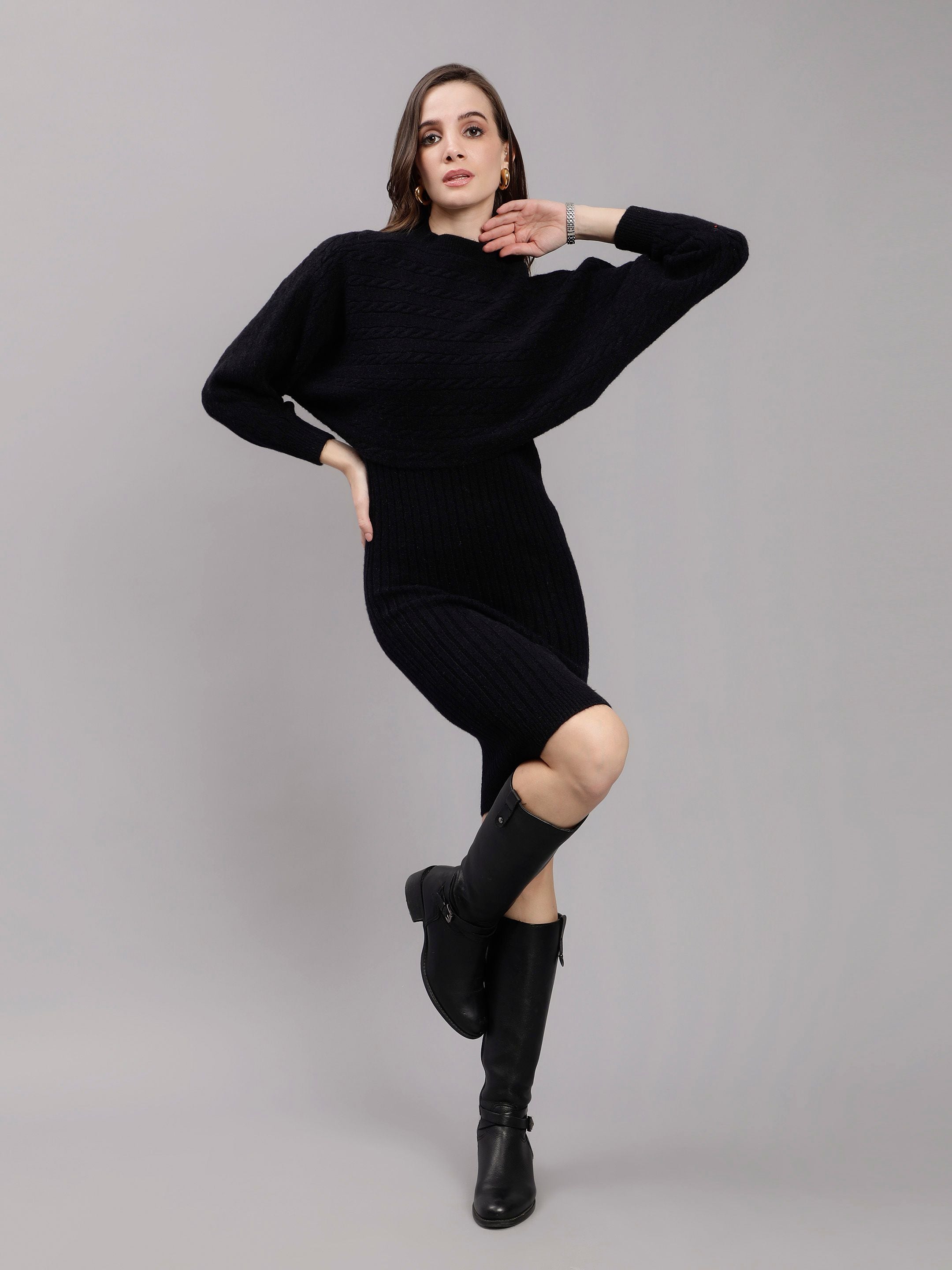 Knitted Two Piece Dress Set