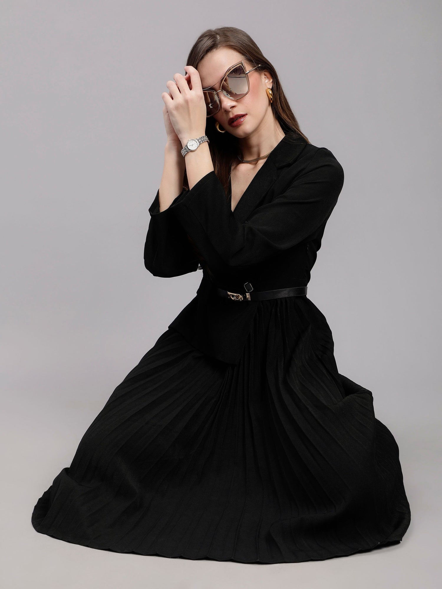 Blazer Pleated Dress