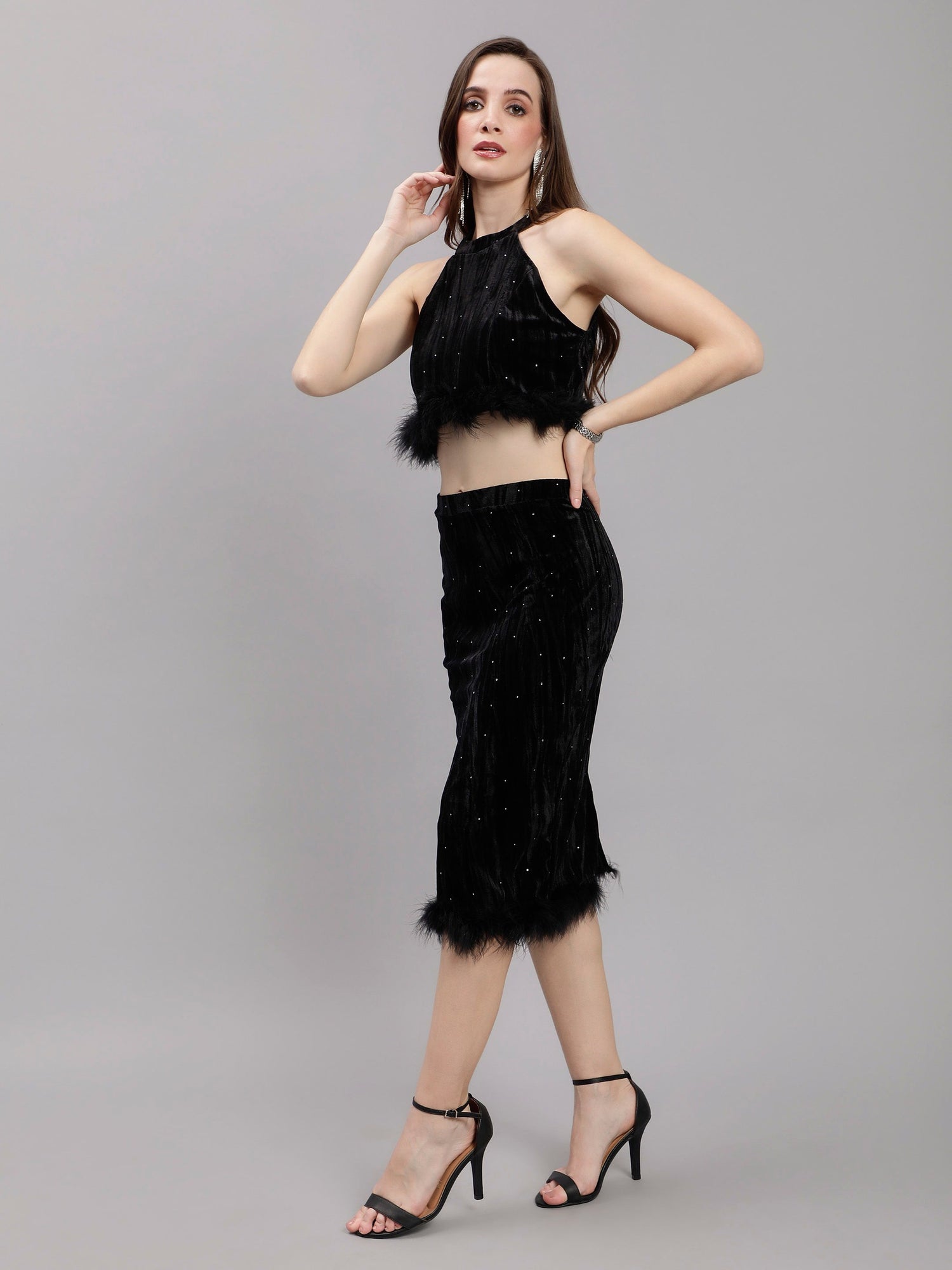 Rhinestones Sprinkle Two Piece Set