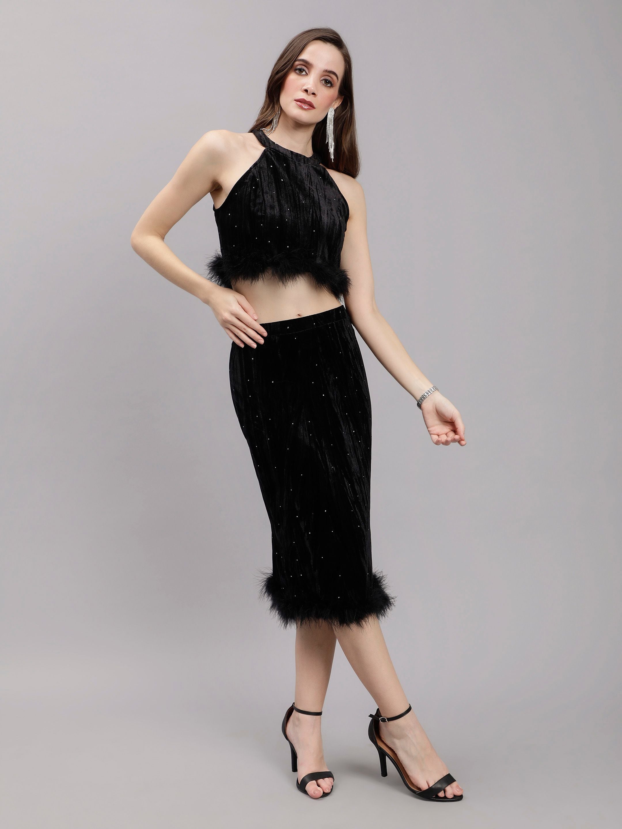Rhinestones Sprinkle Two Piece Set