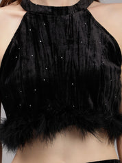 Rhinestones Sprinkle Two Piece Set